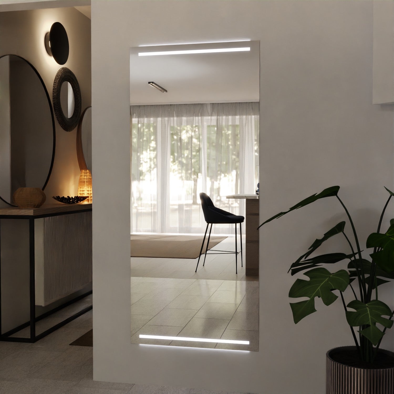 Custom-made LED hallway mirror - Mateo