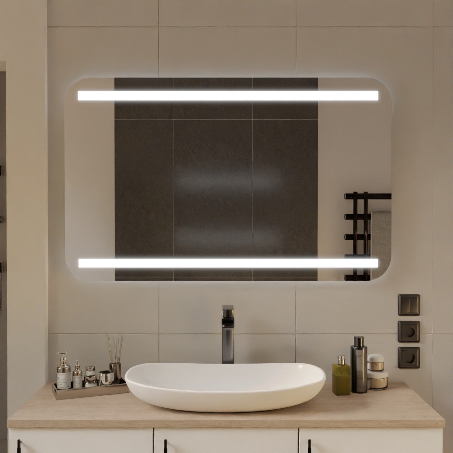 LED Badspiegel mit runden Ecken  - Karlsruhe 2