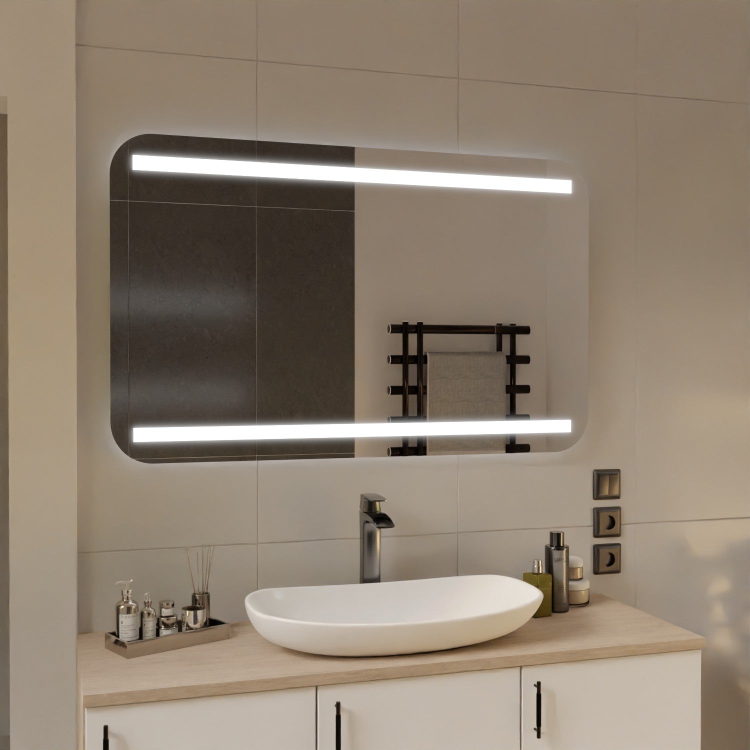 LED Badspiegel mit runden Ecken  - Karlsruhe 2