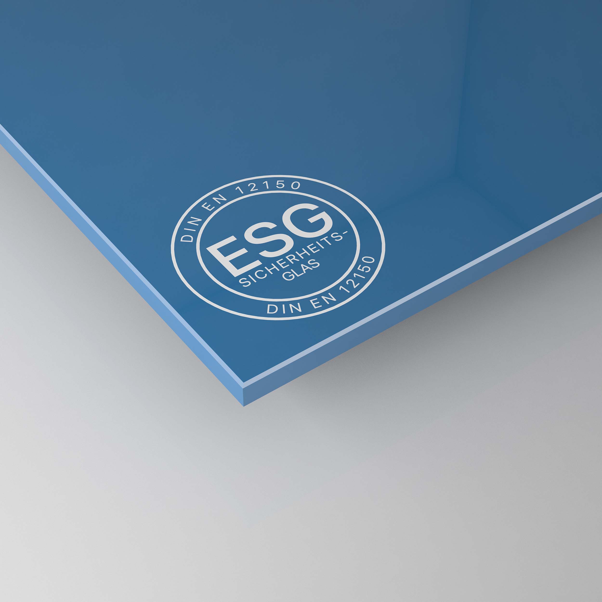 4 mm Blau Lackiert - ESG Glas