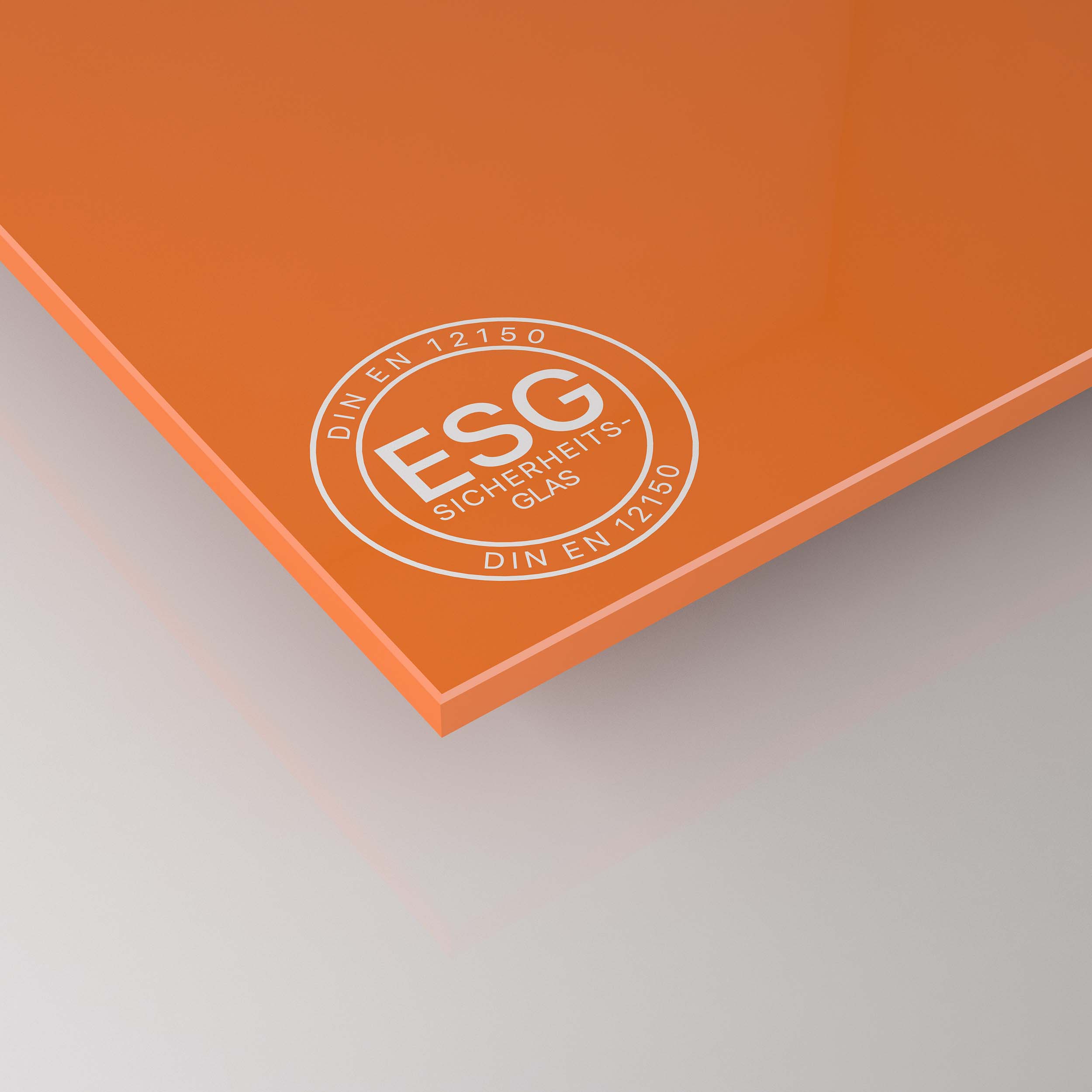 4 mm Orange Lackiert - ESG Glas