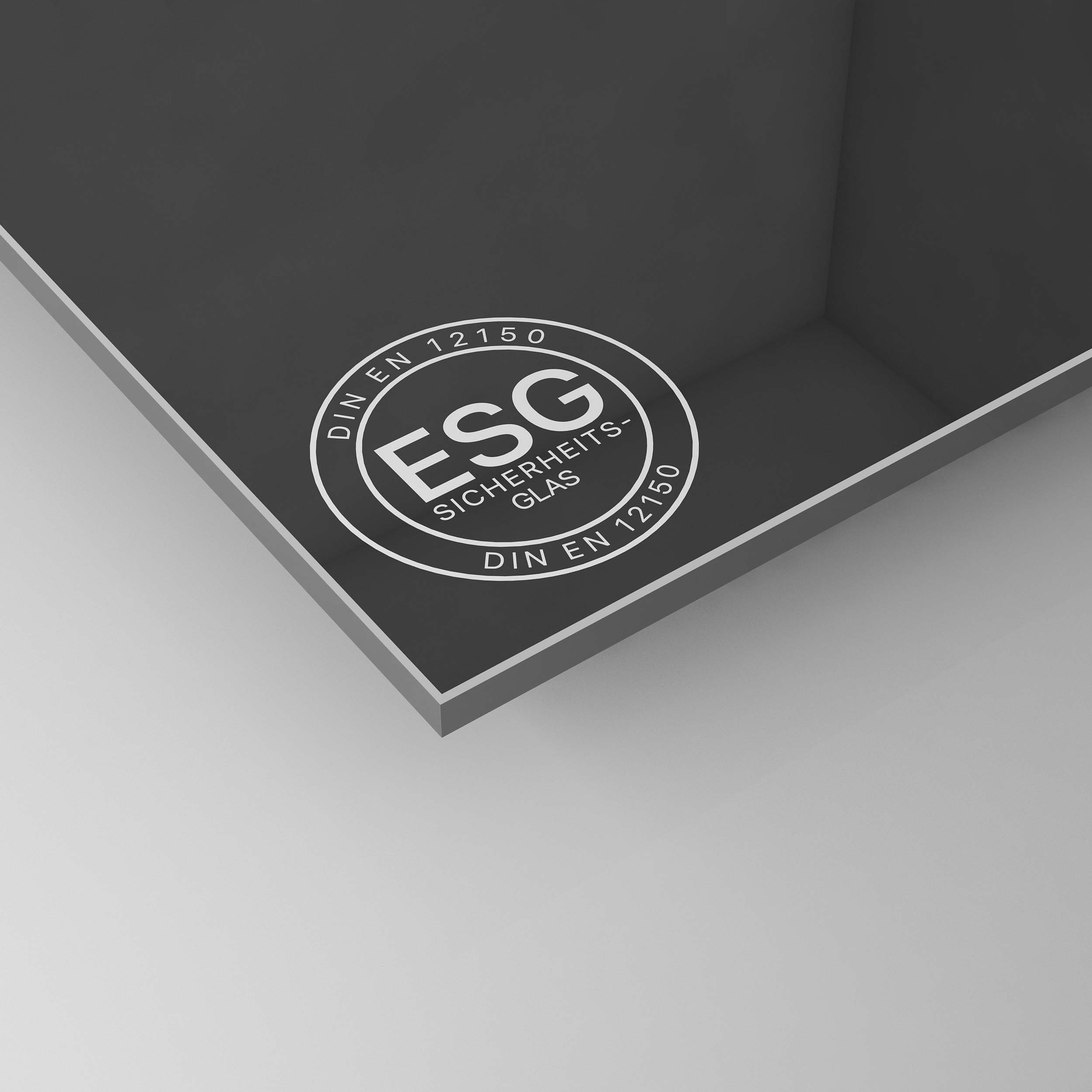 4 mm Schwarz Lackiert Satinato ESG