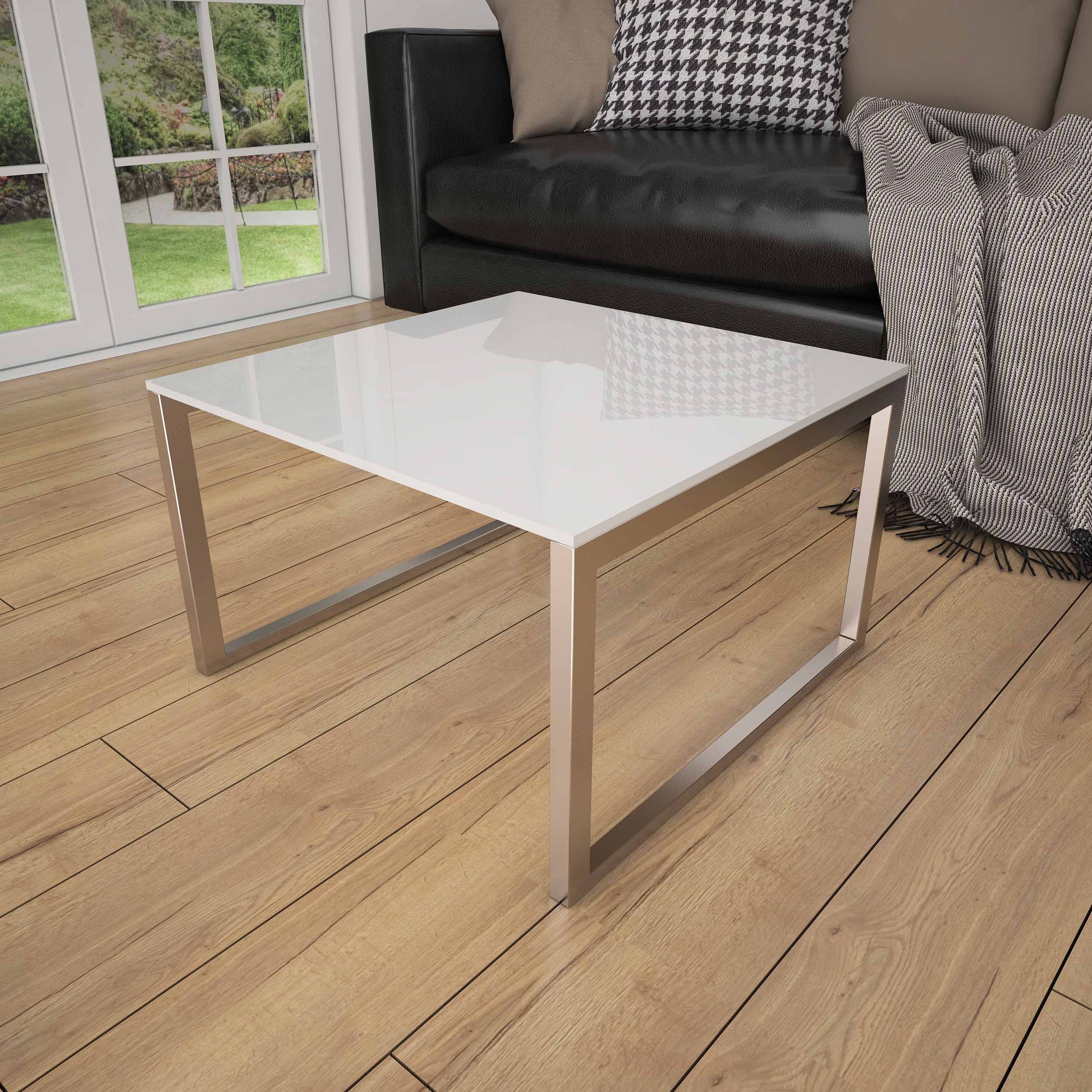 Alpinweiß REF 9003 - Glasplatte Tisch
