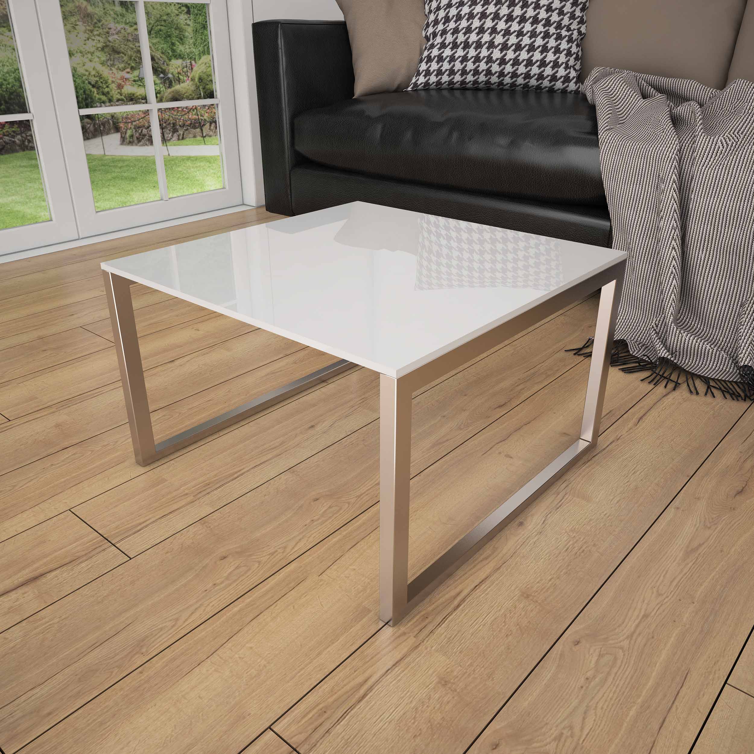 Alpinweiß REF 9003 - Glasplatte Tisch