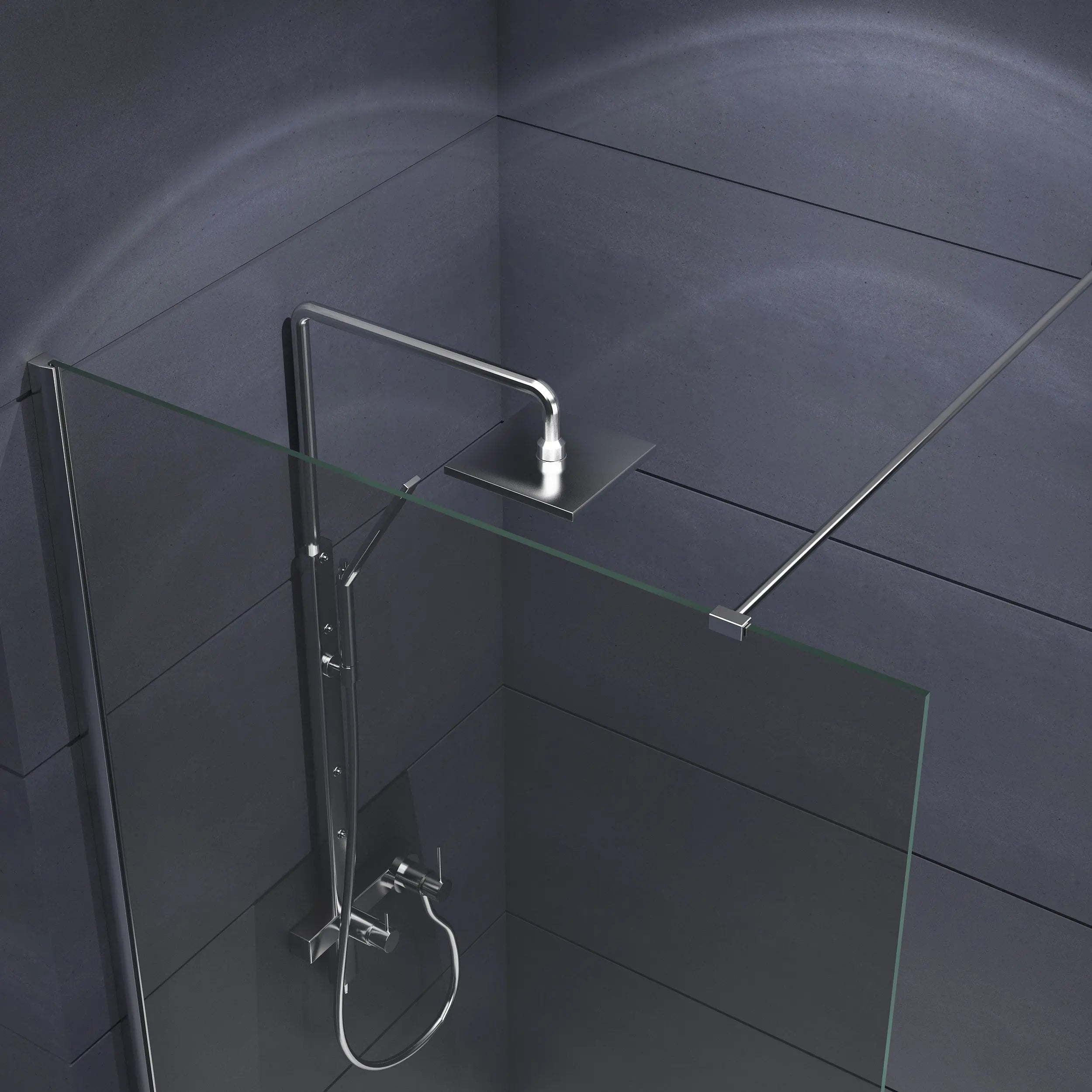 Duschwand mit Laser Motiv - Seifenblasen